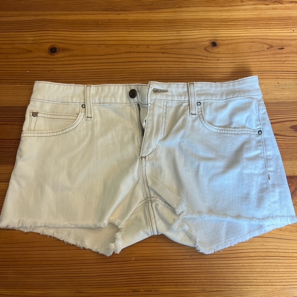 White Jean Shorts - Brown Lining - Picture 1 of 3